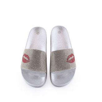 2288-0183 Love4shoes Γυναικεία Σαγιονάρες Slides ΑΣΗΜΙ