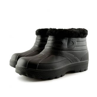 2316SD Love4shoes Γυναικειο Μποτακι Γαλοτσα με Γουνα ΜΑΥΡΟ