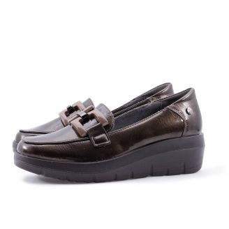 25M585 Mysoft Γυναικεία Loafers - Slip On ΚΑΦΕ