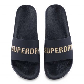 310257A Superdry Γυναικείες Σαγιονάρες Slides ΜΑΥΡΟ