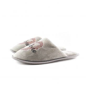 590883 Love4shoes Γυναικεία Παντόφλες Χειμερινές ΓΚΡΙ