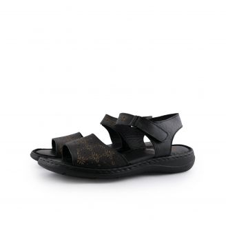 264 Love4shoes Γυναικεία Σανδάλια ΜΑΥΡΟ