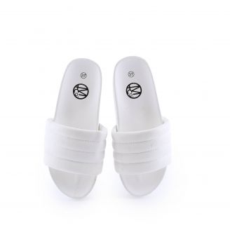 474200 Love4shoes Γυναικεία Σαγιονάρες Slides ΛΕΥΚΟ