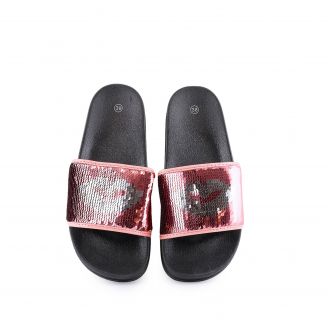 2288-0185 Love4shoes Γυναικεία Σαγιονάρες Slides ΦΟΥΞΙΑ
