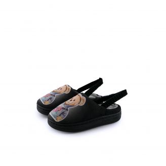 7390MD Love4shoes Παιδικές Παντόφλες Χειμερινές ΜΑΥΡΟ
