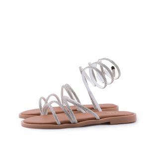 032 Love4shoes Γυναικεία Σανδάλια ΛΕΥΚΟ