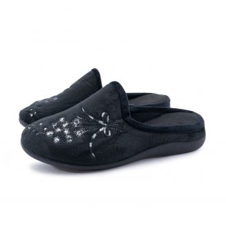 221D Love4shoes Γυναικείες Παντόφλες Χειμερινές ΜΑΥΡΟ