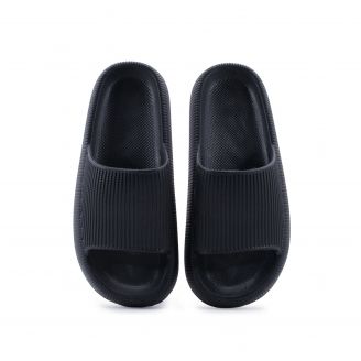 905010 Love4shoes Γυναικείες Σαγιονάρες Slides ΜΑΥΡΟ
