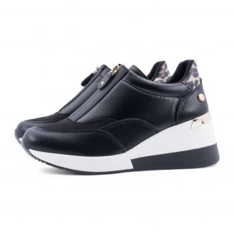 144655 Xti Γυναικεία Sneakers ΜΑΥΡΟ
