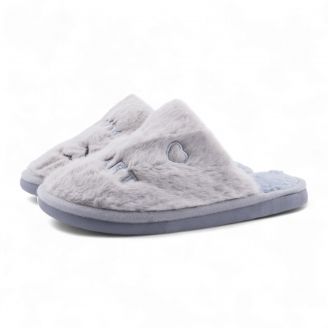 XL 8016 Love4shoes Γυναικείες Παντόφλες Χειμερινές ΓΚΡΙ