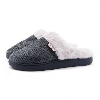 MD9608 Love4shoes Γυναικείες Παντόφλες Χειμερινές ΜΑΥΡΟ