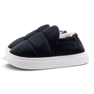 213-0048  Love4shoes Γυναικείες Χειμερινές Κλειστές Παντόφλες ΜΑΥΡΟ