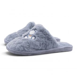 XL-8075 Love4shoes Γυναικείες Παντόφλες Χειμερινές ΓΚΡΙ