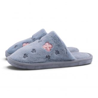 XL-8076 Love4shoes Γυναικείες Παντόφλες Χειμερινές ΓΚΡΙ