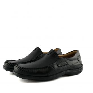 15301 BOXER Ανδρικά Loafers ΜΑΥΡΟ