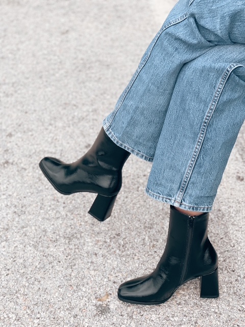 956350 Love4shoes Γυναικεία Μποτάκια ΜΑΥΡΟ