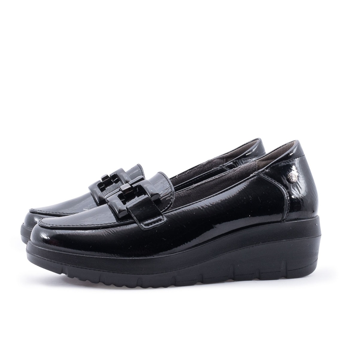 25M585 Mysoft Γυναικεία Loafers - Slip On ΜΑΥΡΟ